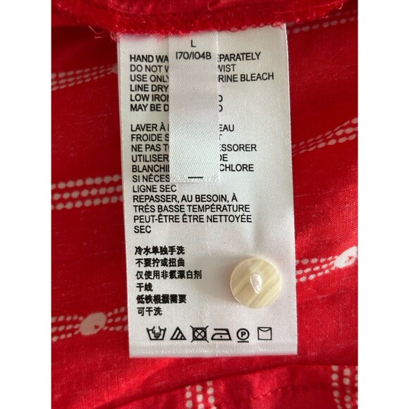 Anthropologie Maeve Aveiro Flutter Sleeve Button Down V Neck Blouse Size Large - Picture 11 of 12